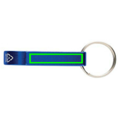 Flaschen- und Dosenöffner aus RCS recyceltem Aluminium blau bedrucken, Art.-Nr. P191.7205