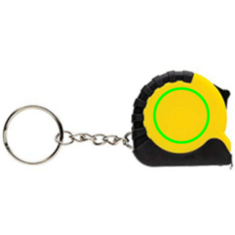 MeasureMate 1m Schlüsselband aus RCS recyceltem ABS gelb bedrucken, Art.-Nr. P191.7306