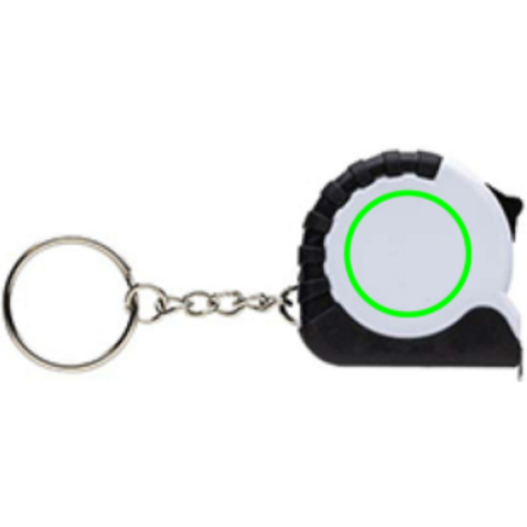 MeasureMate 1m Schlüsselband aus RCS recyceltem ABS weiß bedrucken, Art.-Nr. P191.7303