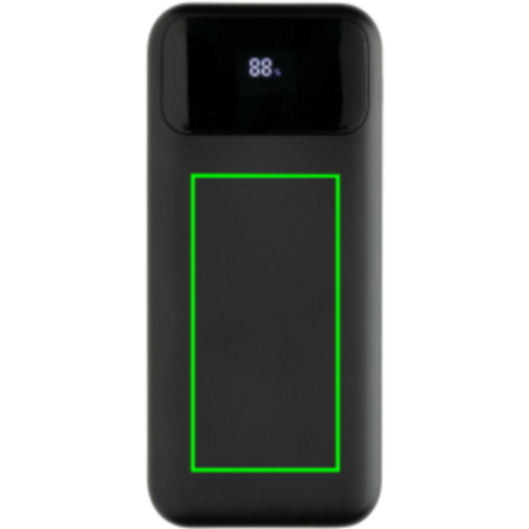 Turbopack 10000mAh Powerbank mit integr. Kabeln aus RCS rABS schwarz bedrucken, Art.-Nr. P322.5801