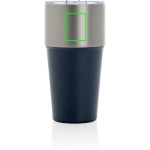 Fluid Becher aus RCS-zertifiziert recyceltem Stahl, 500ml navy blau bedrucken, Art.-Nr. P437.1325