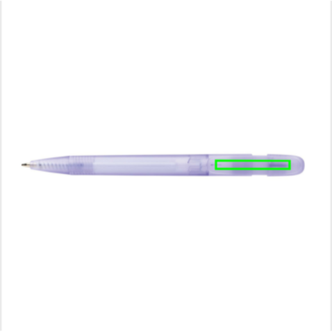 Devin transparenter Stift aus GRS zertifiziertem rABS lila bedrucken, Art.-Nr. P611.2630