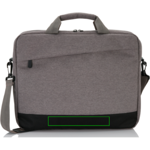 Trend 15” Laptoptasche grau, schwarz bedrucken, Art.-Nr. P732.342