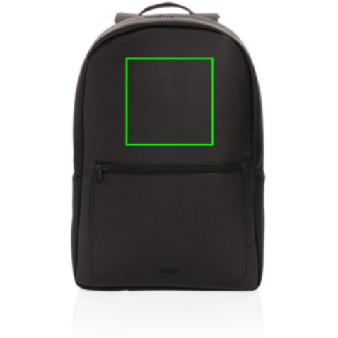 Swiss Peak Deluxe PU Laptop-Rucksack, PVC-frei schwarz bedrucken, Art.-Nr. P762.561