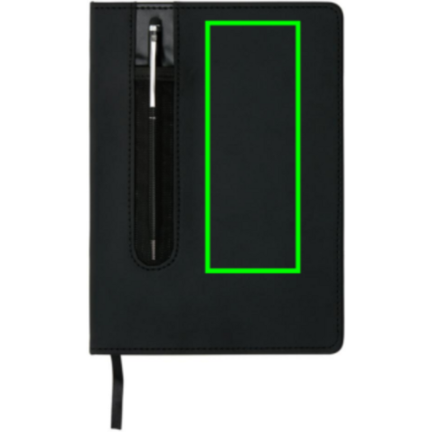 Basic Hardcover PU A5 Notizbuch mit Stylus-Stift schwarz bedrucken, Art.-Nr. P773.311