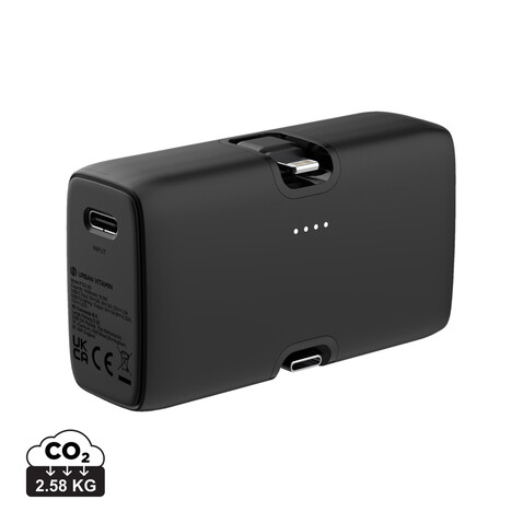 Urban Vitamin Los Angeles 20W Powerbank aus RCS rec. Plastik schwarz bedrucken, Art.-Nr. P322.8501