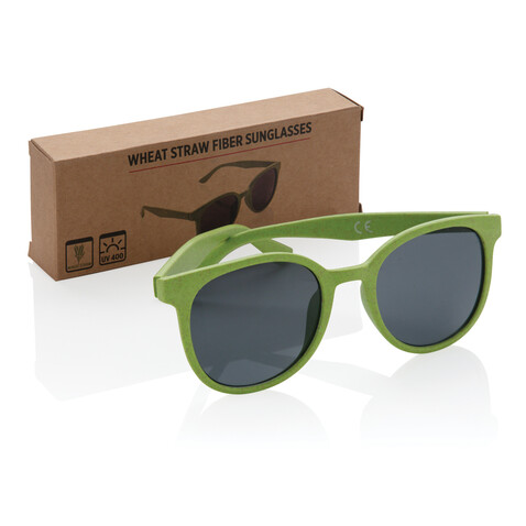 Weizenstroh Sonnenbrille grün bedrucken, Art.-Nr. P453.917