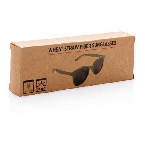 Weizenstroh Sonnenbrille grün bedrucken, Art.-Nr. P453.917