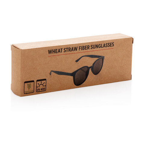 Weizenstroh Sonnenbrille blau bedrucken, Art.-Nr. P453.915