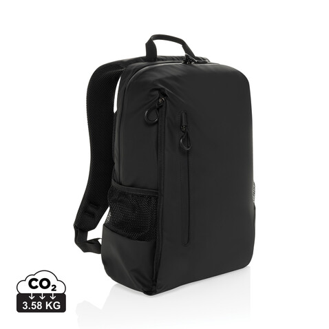 Lima Aware™ RPET wasserabweisender 15,6&quot; Laptop-Rucksack schwarz bedrucken, Art.-Nr. P763.4401