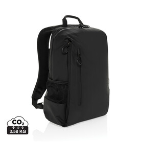 Lima Aware™ RPET wasserabweisender 15,6&amp;quot; Laptop-Rucksack schwarz bedrucken, Art.-Nr. P763.4401