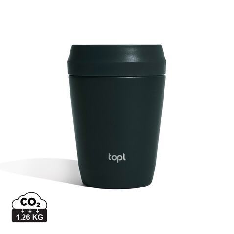 Topl-Trinkbecher aus rec. Stahl mit 360-Grad-Deckel 236ml grau bedrucken, Art.-Nr. RBTGS8CH