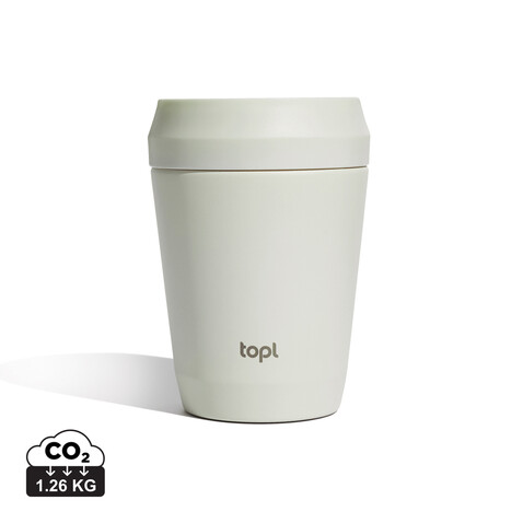Topl-Trinkbecher aus rec. Stahl mit 360-Grad-Deckel 236ml weiß bedrucken, Art.-Nr. RBTGS8SA