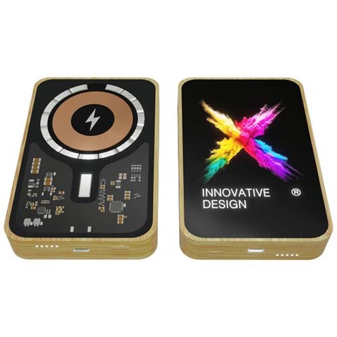 SCX.design P26 15W 5000 mAh MagSafe Powerbank aus Holz, holz bedrucken, Art.-Nr. 1PX20271