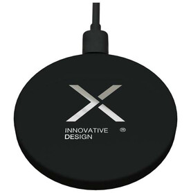 SCX.design W37 15W extra slim kabelloses Ladepad aus recyceltem Aluminium, schwarz bedrucken, Art.-Nr. 1PX20490