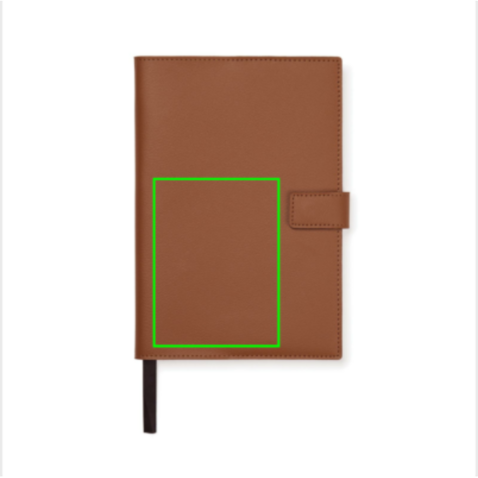 VINGA Timo Notizbuch aus RCS recyceltem rPET braun bedrucken, Art.-Nr. V7730009