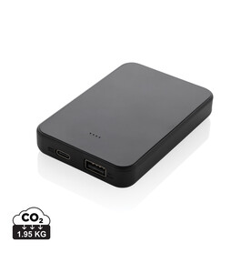 Boostcore 5.000mAh Powerbank aus RCS rec. Kunststoff schwarz bedrucken, Art.-Nr. P322.5501