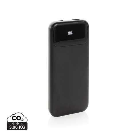Turbopack 10000mAh Powerbank mit integr. Kabeln aus RCS rABS schwarz bedrucken, Art.-Nr. P322.5801