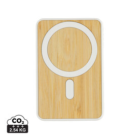 Zen 5000mAh 5W magnetische Bambus-Powerbank aus RCS rPlastik weiß bedrucken, Art.-Nr. P322.9003 Zen 5000mAh 5W magnetische Bambus-Powerbank aus RCS rPlastik weiß bedrucken, Art.-Nr. P322.9003
