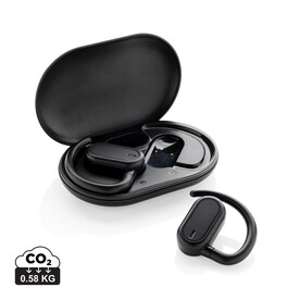 Fitsound TWS-Ohrhörer aus RCS recyceltem Kunststoff schwarz bedrucken, Art.-Nr. P331.1001 Fitsound TWS-Ohrhörer aus RCS recyceltem Kunststoff schwarz bedrucken, Art.-Nr. P331.1001