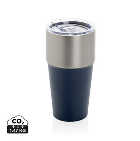 Fluid Becher aus RCS-zertifiziert recyceltem Stahl, 500ml navy blau bedrucken, Art.-Nr. P437.1325