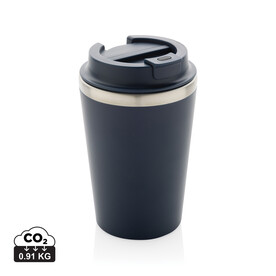 Java 350ml doppelwandiger Becher aus RCS recyceltem PP navy blau bedrucken, Art.-Nr. P437.1425 Java 350ml doppelwandiger Becher aus RCS recyceltem PP navy blau bedrucken, Art.-Nr. P437.1425