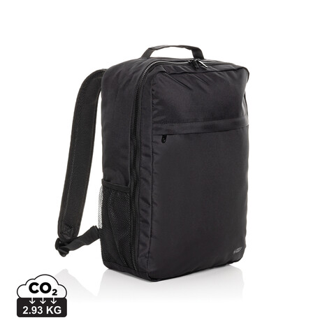 Swiss Peak Aware™ RPET Essential 15.6&quot; Laptop-Rucksack schwarz bedrucken, Art.-Nr. P763.4301