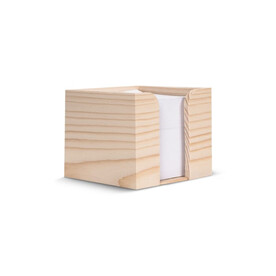 Notizzettel 10x10x8,5cm FSC in Würfelholzbox - Natur bedrucken, Art.-Nr. LT91765-N0094