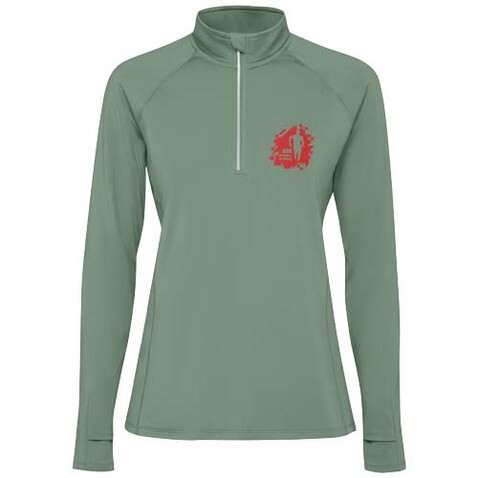 Estambul Half-Zip Sweatshirt für Damen, Laurel green bedrucken, Art.-Nr. R1033D72