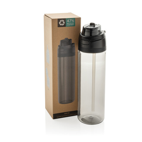 Omni Sip Wasserflasche 800ml aus RCS RPET schwarz bedrucken, Art.-Nr. P437.0901