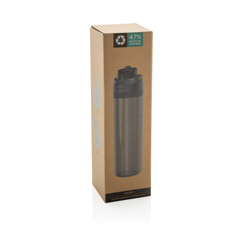 Omni Sip Wasserflasche 800ml aus RCS RPET schwarz bedrucken, Art.-Nr. P437.0901
