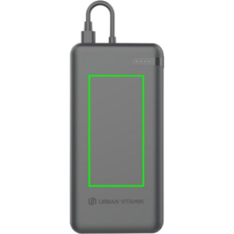 Urban Vitamin Menlo Park RCS rPlastik 20000 20W PD Powerbank schwarz bedrucken, Art.-Nr. P322.8801