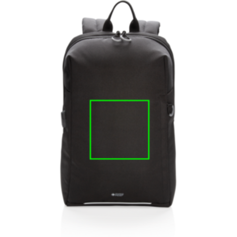 Swiss Peak AWARE™ RFID und USB A-Laptop-Rucksack schwarz bedrucken, Art.-Nr. P763.161