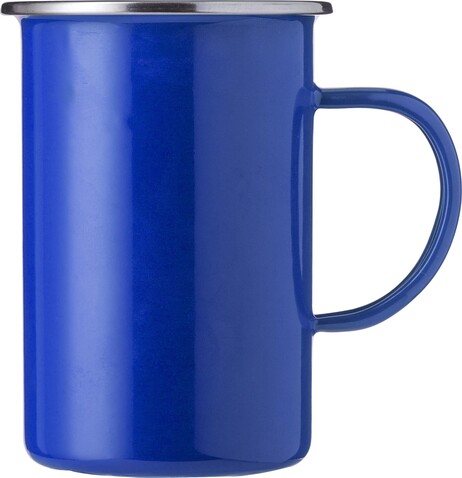 Emaille-Tasse Ayden | Edelstahlrand | 450 ml – Blau bedrucken, Art.-Nr. 005999999_1014857 Emaille-Tasse Ayden | Edelstahlrand | 450 ml – Blau bedrucken, Art.-Nr. 005999999_1014857