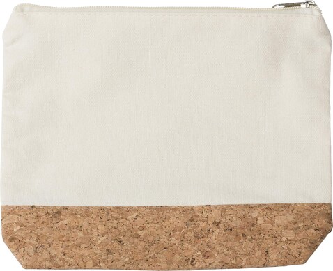 Kosmetiktasche aus Baumwolle (220 gr/m2) Teagan – Khaki bedrucken, Art.-Nr. 013999999_1015126
