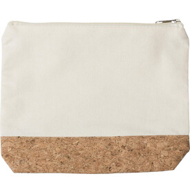 Kosmetiktasche aus Baumwolle (220 gr/m2) Teagan – Khaki bedrucken, Art.-Nr. 013999999_1015126