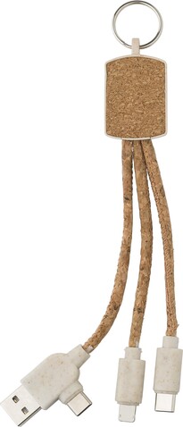 Ladekabel Landry | Schlüsselanhänger | Kork – Braun bedrucken, Art.-Nr. 011999999_1015139