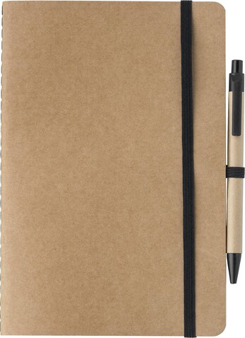Notizbuch Theodore | Recycelt | A5 | Blanko – Schwarz bedrucken, Art.-Nr. 001999999_1015152