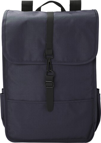 rPET Polyester (300D) Rucksack mit Lasche Lyric – Blau bedrucken, Art.-Nr. 005999999_1015154