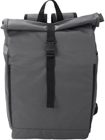 Rucksack mit Rollverschluss Evie | 600D – Grau bedrucken, Art.-Nr. 003999999_1015155 Rucksack mit Rollverschluss Evie | 600D – Grau bedrucken, Art.-Nr. 003999999_1015155