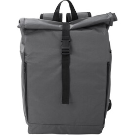 Roll-Top-Rucksack Evie | Recycelt | 600D – Grau bedrucken, Art.-Nr. 003999999_1015155