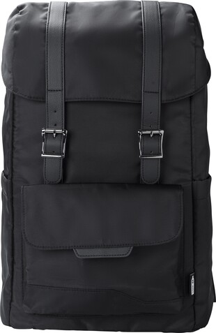 Rucksack Marlowe | Recycelt | Laptop 15" | 6 l – Schwarz bedrucken, Art.-Nr. 001999999_1015156