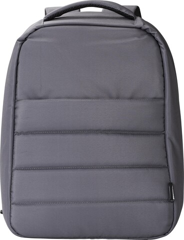 rPET-Polyester (300D) Anti-Diebstahl-Laptop-Rucksack Calliope – Grau bedrucken, Art.-Nr. 003999999_1015161