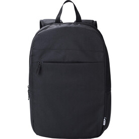 rPET Polyester (600D) Laptop-Rucksack Phineas – Schwarz bedrucken, Art.-Nr. 001999999_1015162