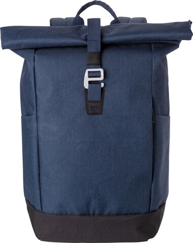 Polyester (600D) Rolltop-Rucksack Oberon – Blau bedrucken, Art.-Nr. 005999999_1024149