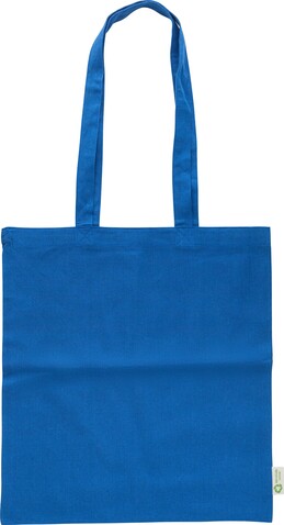 Einkaufstasche aus recycelter Baumwolle (120 g/m²) Cassiopeia – Blau bedrucken, Art.-Nr. 005999999_1039368