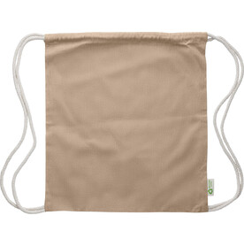 Kordelzugtasche aus recycelter Baumwolle Joy – Khaki bedrucken, Art.-Nr. 013999999_1039470