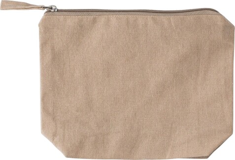 Kosmetiktasche aus recycelter Baumwolle (180 g/m²) Cressida – Khaki bedrucken, Art.-Nr. 013999999_1039472