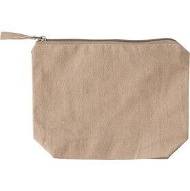 Kosmetiktasche aus recycelter Baumwolle (180 g/m²) Cressida – Khaki bedrucken, Art.-Nr. 013999999_1039472