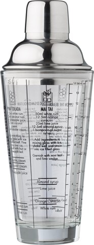Cocktailshaker Adela | Glas | 400 ml – Neutral bedrucken, Art.-Nr. 021999999_1041489